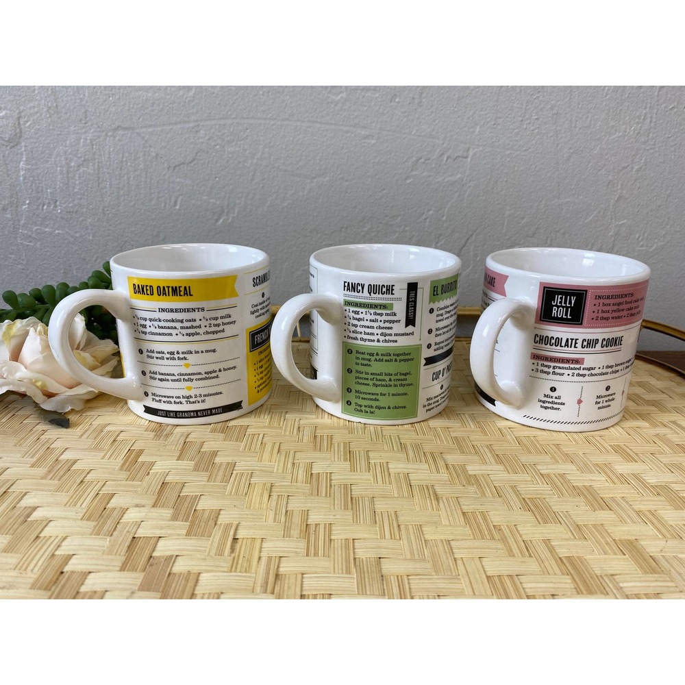 Microwave Meal Recipe Mugs - Breakfast Dinner Cake